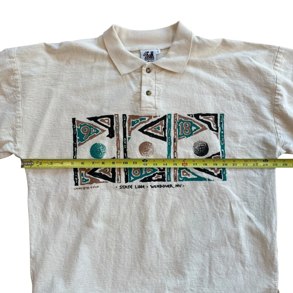 Vintage 90s‎ 4Fun Originals Golf Long Sleeve Polo Shirt State Line XL